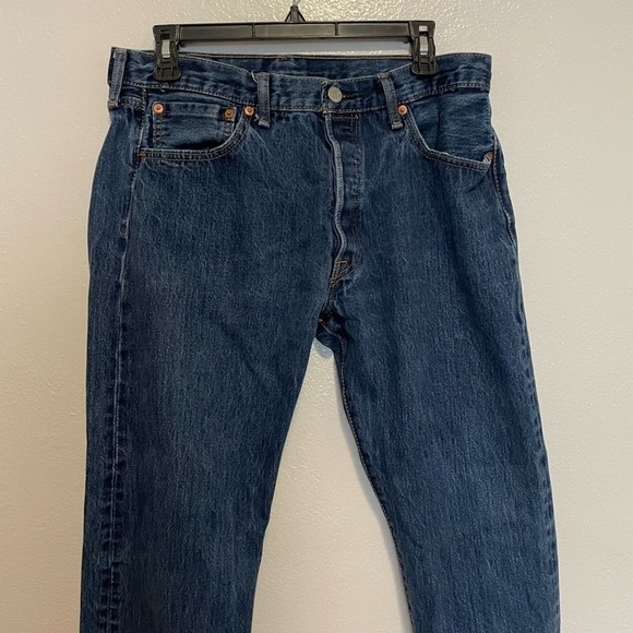 Levi’s 501 Dark Wash Denim High Rise Button Fly Jeans - Picture 3 of 9